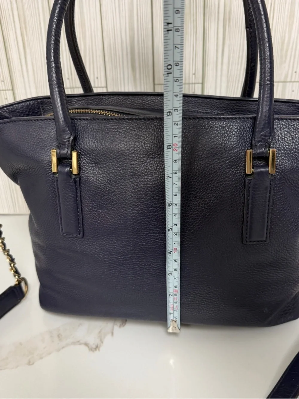 Tory Burch Navy Pebbled Leather shoulder Bag Crossbody Bag